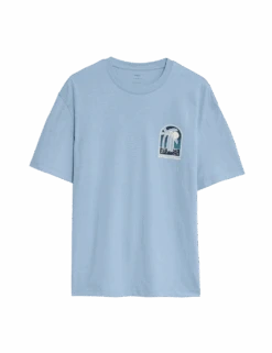 Pure Cotton Surfboard Graphic T-Shirt -Marksandspencer Sale Store pure cotton surfboard graphic t shirt