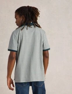 WHITE STUFF Pure Cotton Tape Print Polo Shirt -Marksandspencer Sale Store pure cotton tape print polo shirt 7