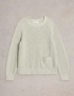 WHITE STUFF Pure Cotton Textured Crew Neck Jumper -Marksandspencer Sale Store pure cotton textured crew neck jumper 13