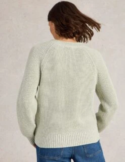 WHITE STUFF Pure Cotton Textured Crew Neck Jumper -Marksandspencer Sale Store pure cotton textured crew neck jumper 16