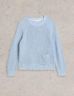 WHITE STUFF Pure Cotton Textured Crew Neck Jumper -Marksandspencer Sale Store pure cotton textured crew neck jumper 19