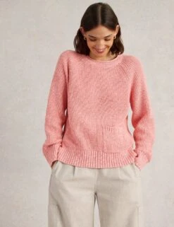 WHITE STUFF Pure Cotton Textured Crew Neck Jumper -Marksandspencer Sale Store pure cotton textured crew neck jumper 6