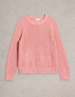 WHITE STUFF Pure Cotton Textured Crew Neck Jumper -Marksandspencer Sale Store pure cotton textured crew neck jumper 7