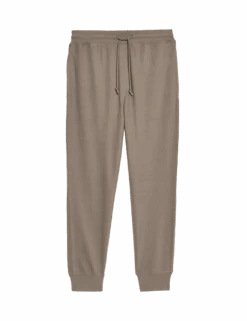 Pure Cotton Textured Joggers -Marksandspencer Sale Store pure cotton textured joggers
