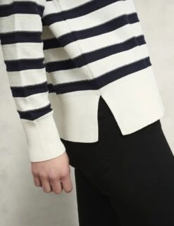 Pure Cotton Textured Striped Jumper -Marksandspencer Sale Store pure cotton textured striped jumper 10