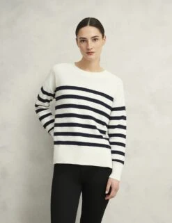 Pure Cotton Textured Striped Jumper -Marksandspencer Sale Store pure cotton textured striped jumper 15
