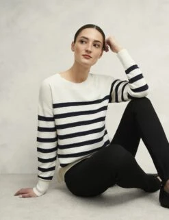 Pure Cotton Textured Striped Jumper -Marksandspencer Sale Store pure cotton textured striped jumper 9