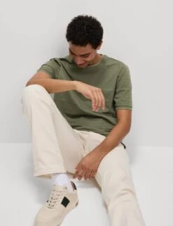 Pure Cotton Textured T-Shirt -Marksandspencer Sale Store pure cotton textured t shirt 10