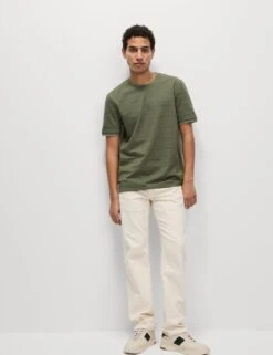 Pure Cotton Textured T-Shirt -Marksandspencer Sale Store pure cotton textured t shirt 11