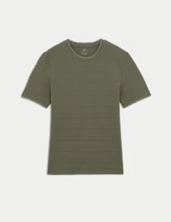 Pure Cotton Textured T-Shirt -Marksandspencer Sale Store pure cotton textured t shirt 13