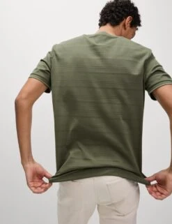 Pure Cotton Textured T-Shirt -Marksandspencer Sale Store pure cotton textured t shirt 14