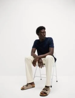 Pure Cotton Textured T-Shirt -Marksandspencer Sale Store pure cotton textured t shirt 7