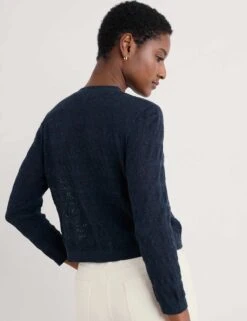Pure Cotton Textured V-Neck Cardigan -Marksandspencer Sale Store pure cotton textured v neck cardigan 5
