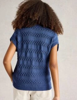 WHITE STUFF Pure Cotton Textured V-Neck Knitted Waistcoat 27 WHITE STUFF Pure Cotton Textured V-Neck Knitted Waistcoat -Marksandspencer Sale Store pure cotton textured v neck knitted waistcoat 9