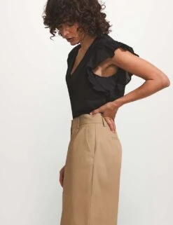 Pure Cotton Turn Up Wide Leg Chinos -Marksandspencer Sale Store pure cotton turn up wide leg chinos 6