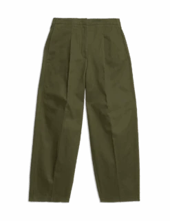 Pure Cotton Twill Barrel Leg Trousers -Marksandspencer Sale Store pure cotton twill barrel leg trousers 1