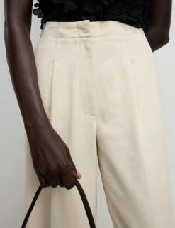 Pure Cotton Twill Barrel Leg Trousers -Marksandspencer Sale Store pure cotton twill barrel leg trousers 9