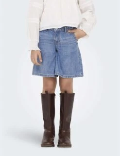 Pure Cotton Wide Leg Denim Shorts (8-14 Yrs) -Marksandspencer Sale Store pure cotton wide leg denim shorts 8 14 yrs 1 5