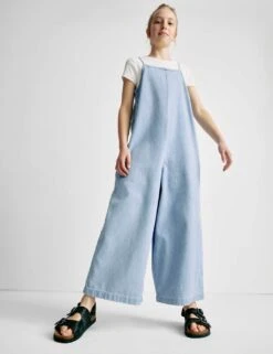 Pure Cotton Wide Leg Jumpsuit (6-16 Yrs) -Marksandspencer Sale Store pure cotton wide leg jumpsuit 6 16 yrs 1 7