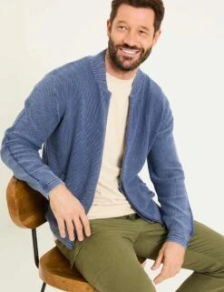 Pure Cotton Zip Up Knitted Bomber -Marksandspencer Sale Store pure cotton zip up knitted bomber 9
