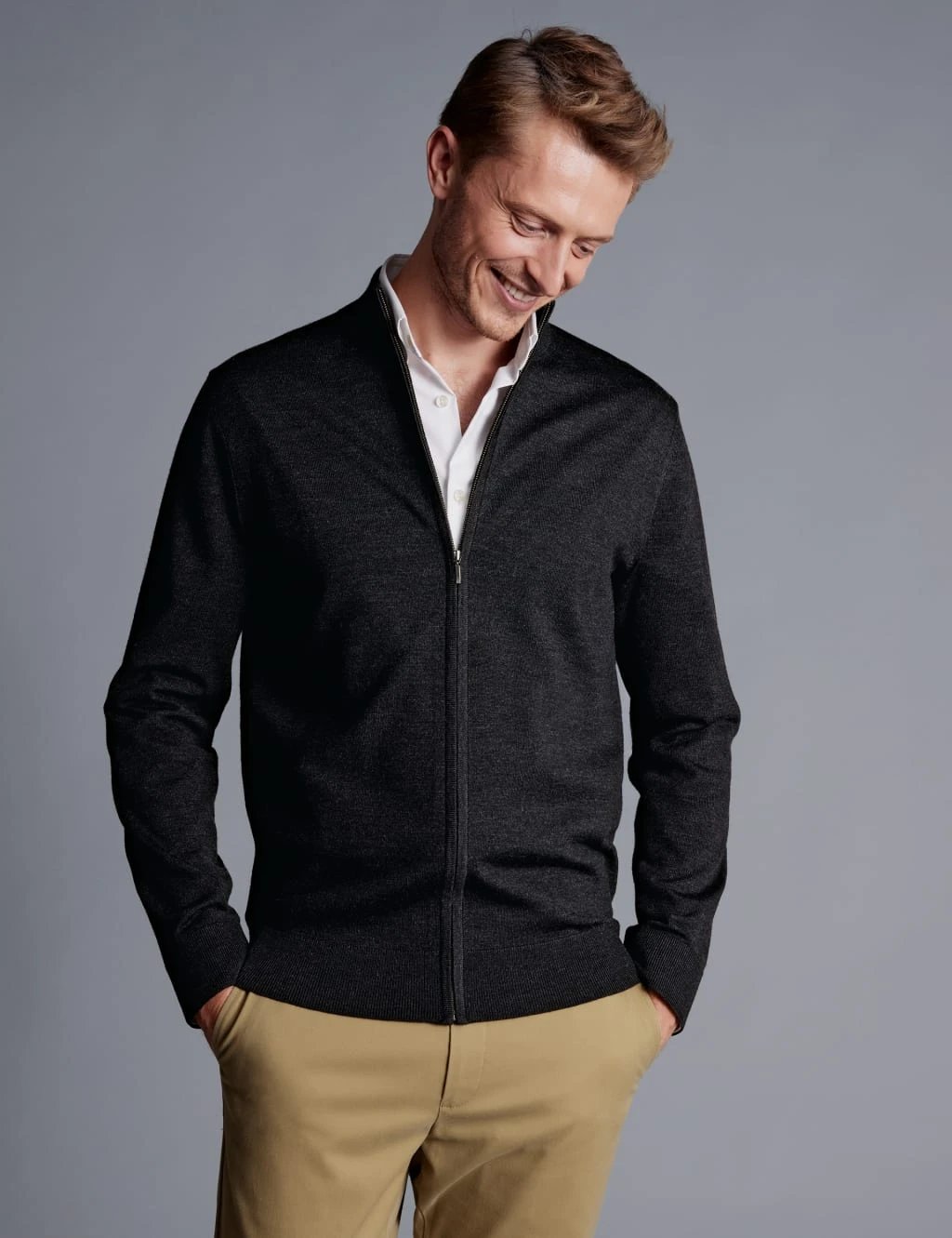 Pure Extra Fine Merino Wool Zip Up Cardigan 13 Pure Extra Fine Merino Wool Zip Up Cardigan - Image 13