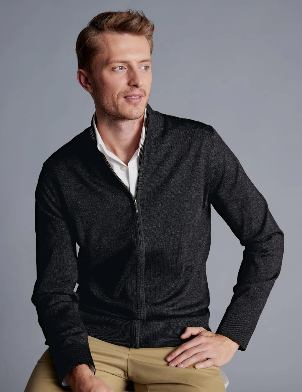 Pure Extra Fine Merino Wool Zip Up Cardigan 15 Pure Extra Fine Merino Wool Zip Up Cardigan - Image 15