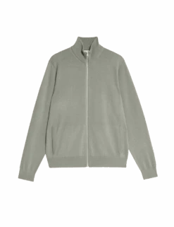 Pure Extra Fine Merino Wool Zip Up Jumper -Marksandspencer Sale Store pure extra fine merino wool zip up jumper 1
