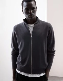 Pure Extra Fine Merino Wool Zip Up Jumper -Marksandspencer Sale Store pure extra fine merino wool zip up jumper 11