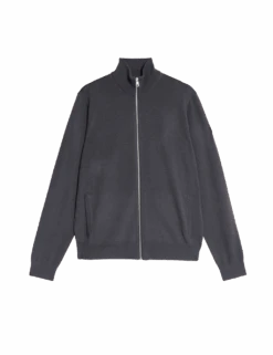 Pure Extra Fine Merino Wool Zip Up Jumper -Marksandspencer Sale Store pure extra fine merino wool zip up jumper
