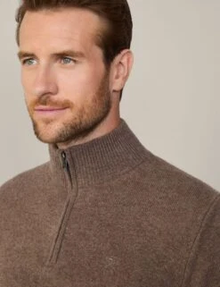 Hackett Pure Lambswool Textured Half Zip Jumper -Marksandspencer Sale Store pure lambswool textured half zip jumper 15