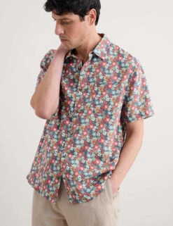 Pure Linen Floral Shirt -Marksandspencer Sale Store pure linen floral shirt 5