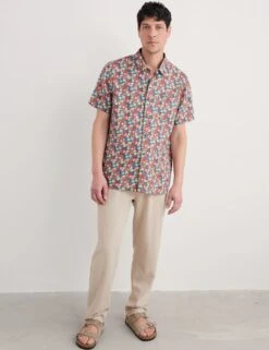 Pure Linen Floral Shirt -Marksandspencer Sale Store pure linen floral shirt 6
