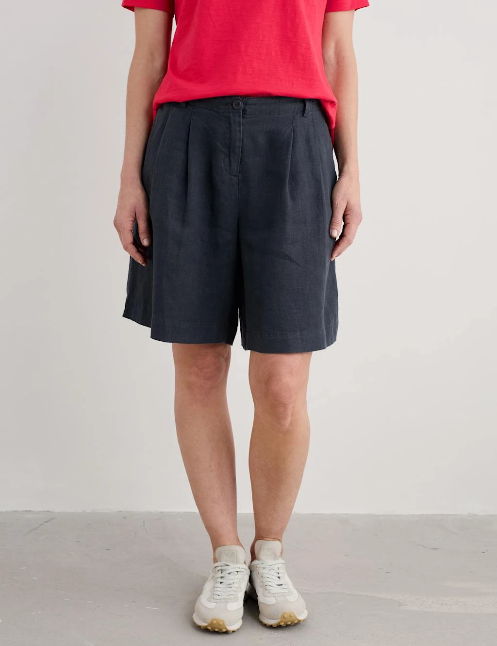 Pure Linen Pleat Front Shorts 7 Pure Linen Pleat Front Shorts - Image 7