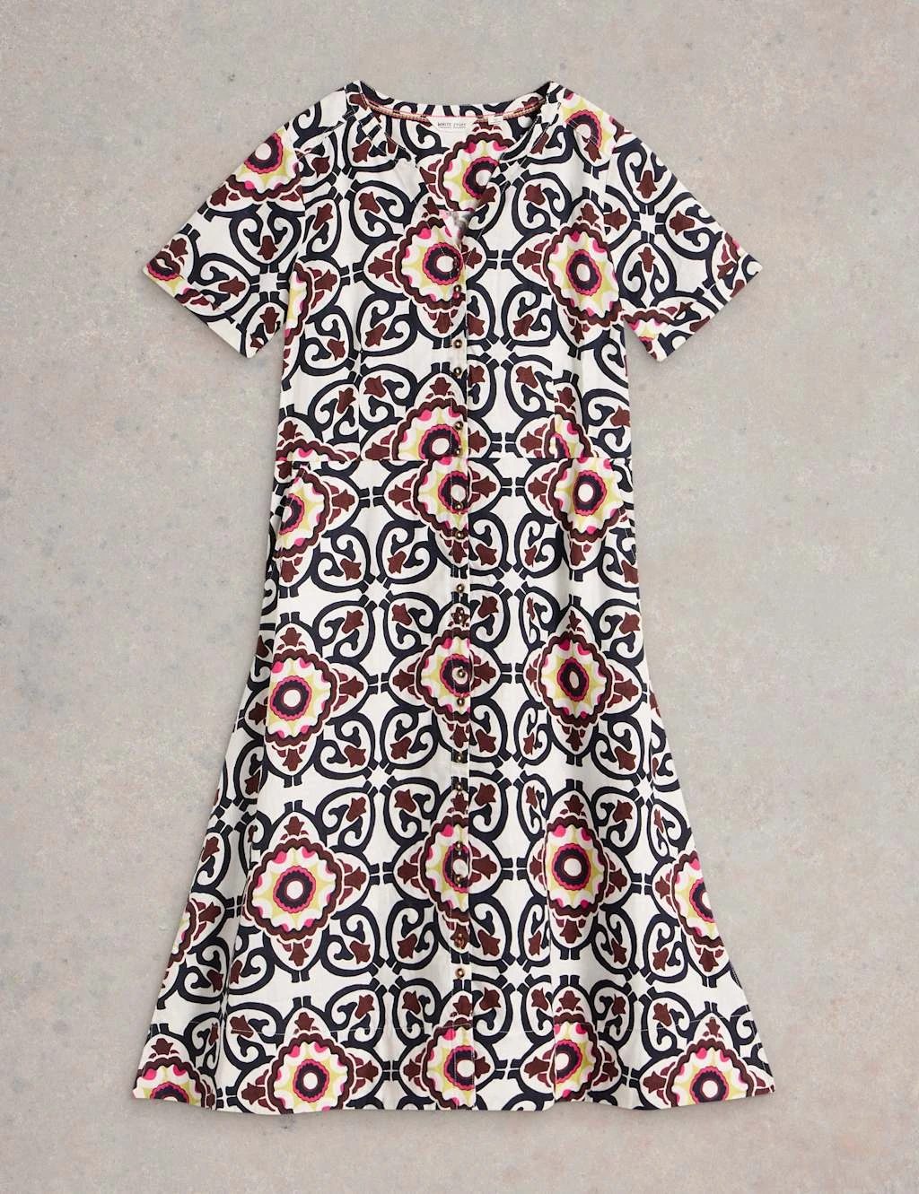 WHITE STUFF Pure Linen Printed Midi Shirt Dress 7 WHITE STUFF Pure Linen Printed Midi Shirt Dress - Image 7