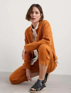 Pure Linen Relaxed Cropped Utility Jacket -Marksandspencer Sale Store pure linen relaxed cropped utility jacket 12