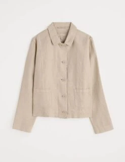 Pure Linen Relaxed Cropped Utility Jacket -Marksandspencer Sale Store pure linen relaxed cropped utility jacket 6