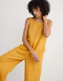 Pure Linen Sleeveless Jumpsuit -Marksandspencer Sale Store pure linen sleeveless jumpsuit 6