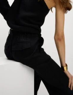 Pure Linen Tapered Trousers -Marksandspencer Sale Store pure linen tapered trousers 12