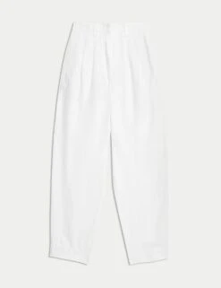 Pure Linen Tapered Trousers -Marksandspencer Sale Store pure linen tapered trousers 14