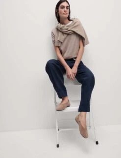 Pure Linen Tapered Trousers -Marksandspencer Sale Store pure linen tapered trousers 9