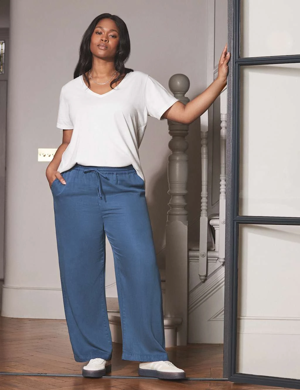 Pure Lyocell Drawstring Wide Leg Trousers 15 Pure Lyocell Drawstring Wide Leg Trousers - Image 15