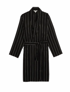 Pure Lyocell Striped Dressing Gown -Marksandspencer Sale Store pure lyocell striped dressing gown