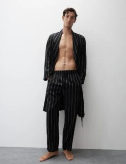 Pure Lyocell Striped Dressing Gown -Marksandspencer Sale Store pure lyocell striped dressing gown 8