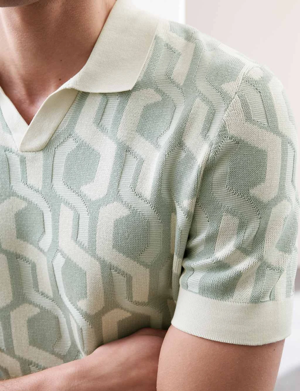 Pure Mercerised Cotton Knitted Polo Shirt 14 Pure Mercerised Cotton Knitted Polo Shirt - Image 14