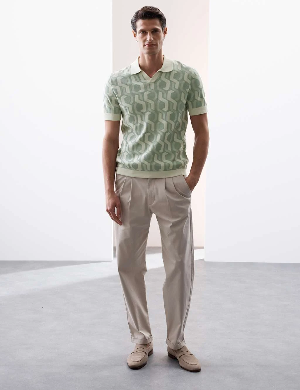 Pure Mercerised Cotton Knitted Polo Shirt 15 Pure Mercerised Cotton Knitted Polo Shirt - Image 15