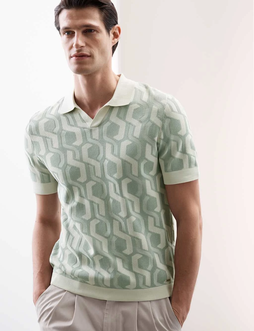 Pure Mercerised Cotton Knitted Polo Shirt 17 Pure Mercerised Cotton Knitted Polo Shirt - Image 17