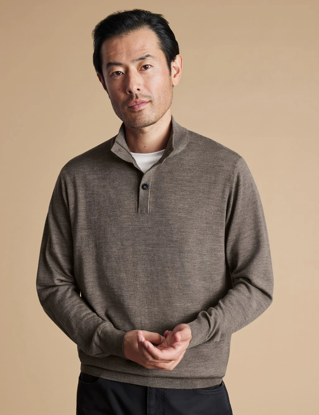 Pure Merino Wool Button Neck Jumper 17 Pure Merino Wool Button Neck Jumper - Image 17