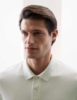 Pure Supima® Cotton Textured Polo Shirt -Marksandspencer Sale Store pure supima cotton textured polo shirt 10