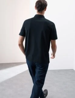 Pure Supima® Cotton Textured Polo Shirt -Marksandspencer Sale Store pure supima cotton textured polo shirt 13