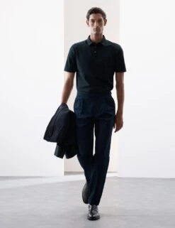 Pure Supima® Cotton Textured Polo Shirt -Marksandspencer Sale Store pure supima cotton textured polo shirt 14